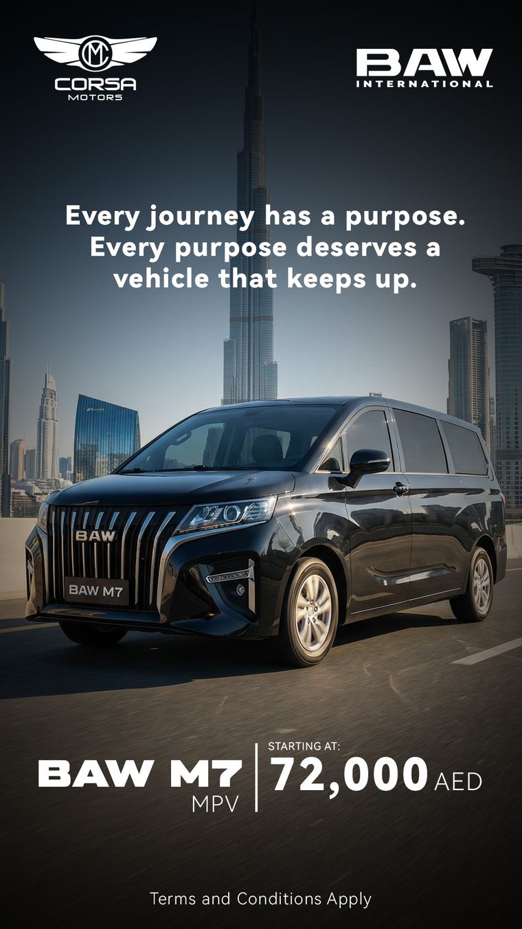 BAW UAE · Corsa — BAW M7 — Story Ads — image 1